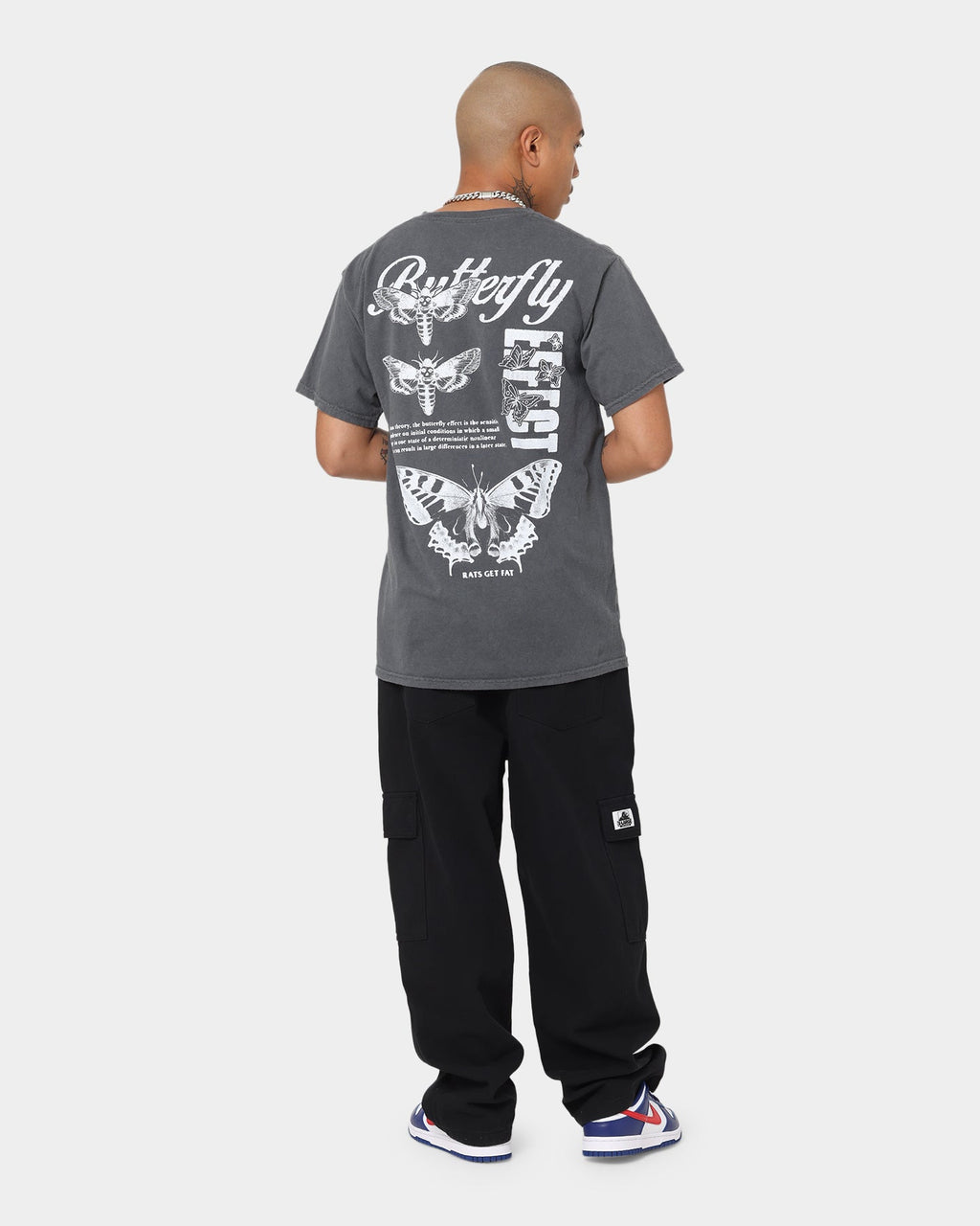 Rats Get Fat Butterfly Effect Vintage T-Shirt Off Black
