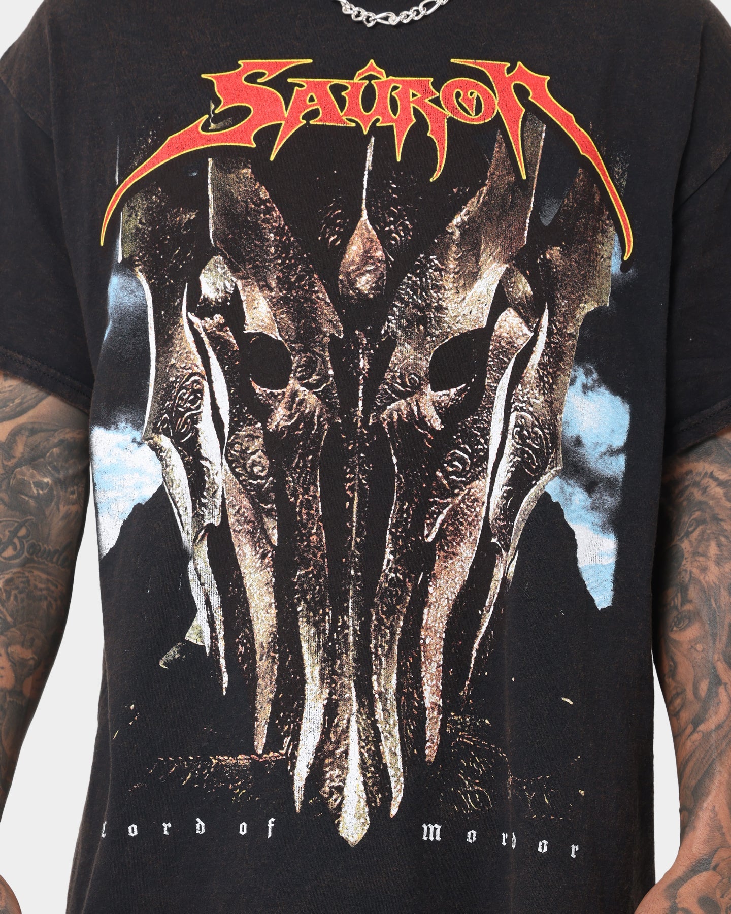 73Studio X The Lord Of The Rings Sauron Vintage T-Shirt Black Wash
