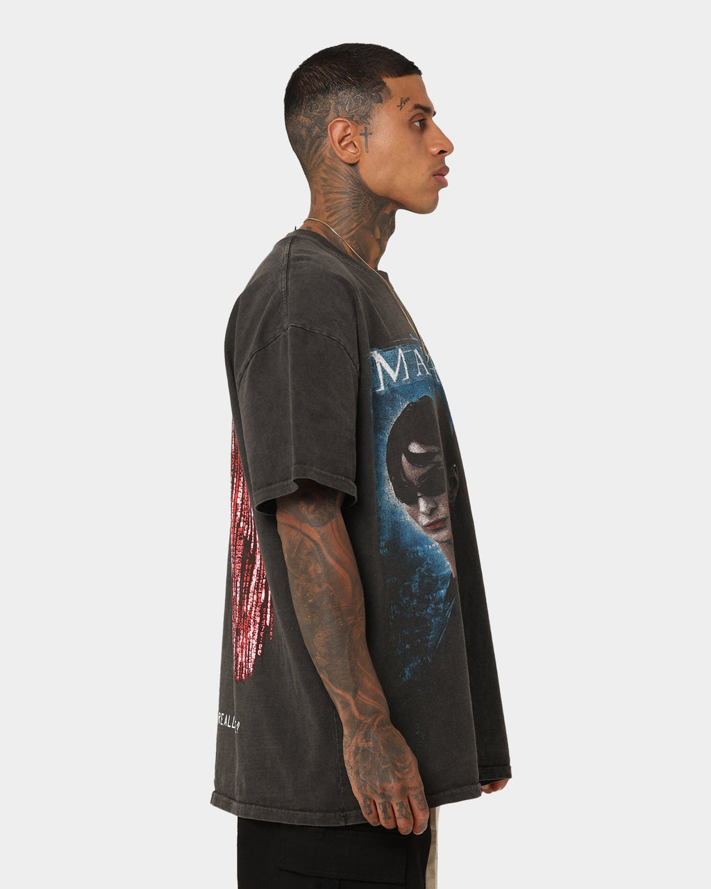 73Studio X The Matrix Heavyweight Vintage T-Shirt Black Wash