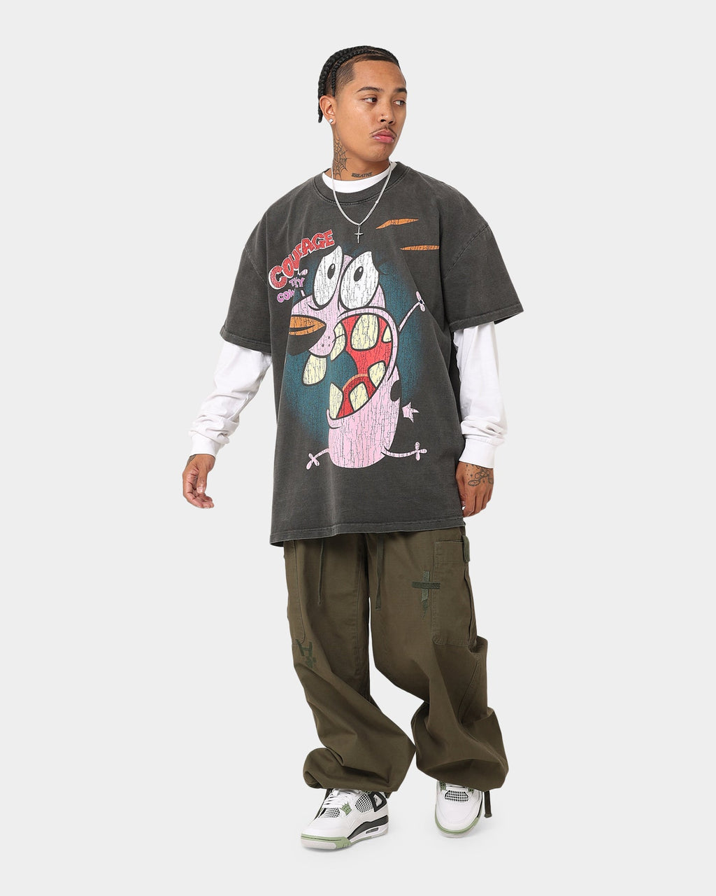 73Studio X Cartoon Network Courage Heavyweight T-Shirt Black Wash