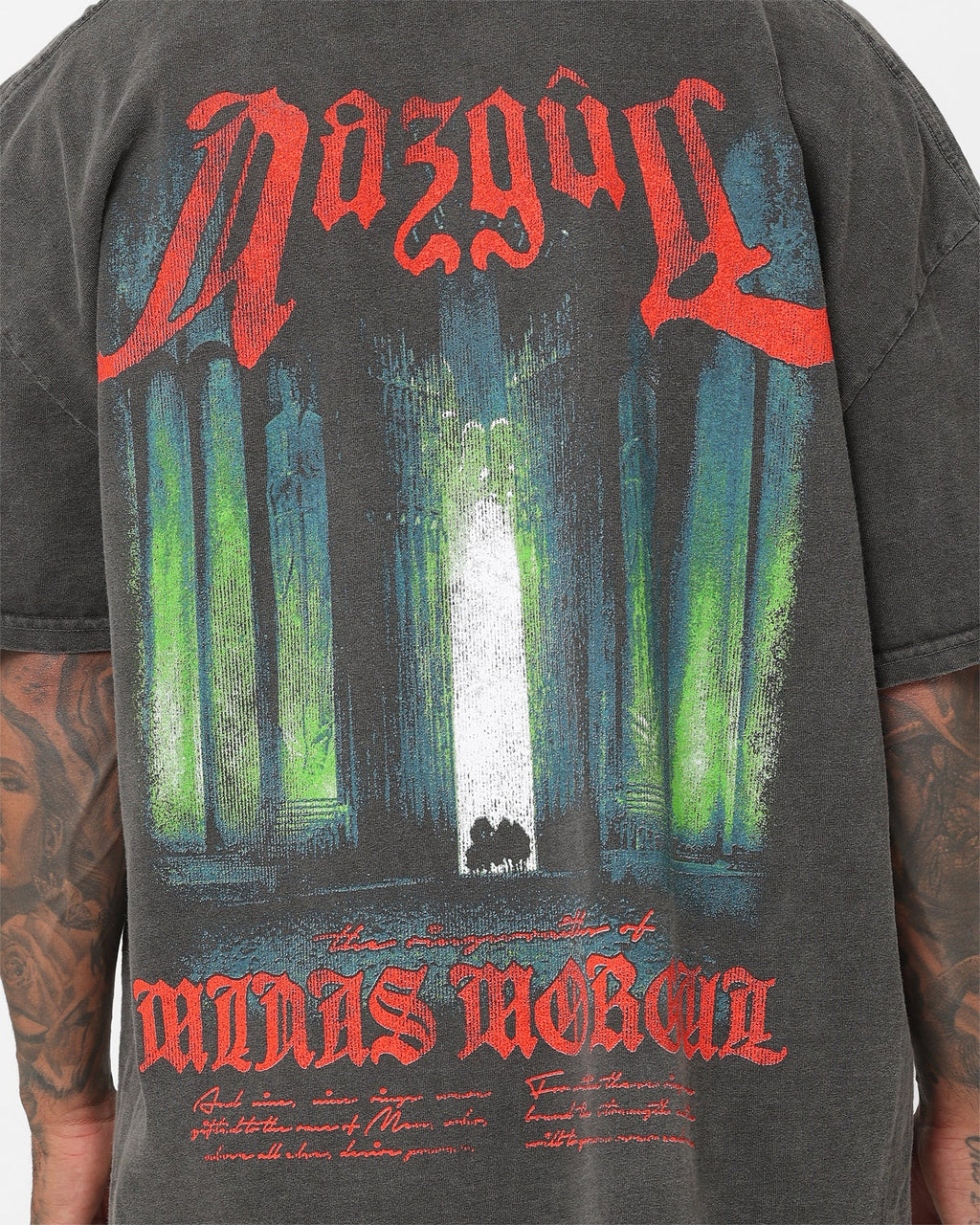 73Studio X The Lord Of The Rings Nazgul Heavyweight Vintage T-Shirt Black Wash