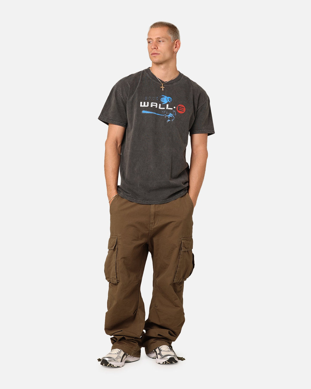 73Studio X Pixar Wall.E Heavyweight T-Shirt Black Wash
