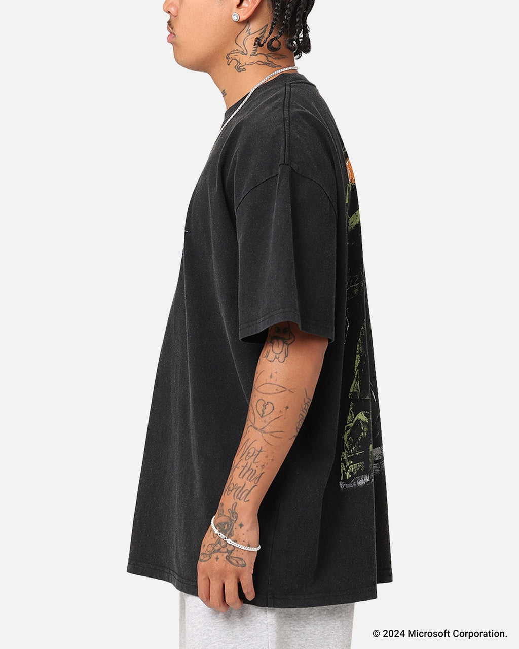 73Studio X Halo Halo 2 Vintage T-Shirt Black Acidwash