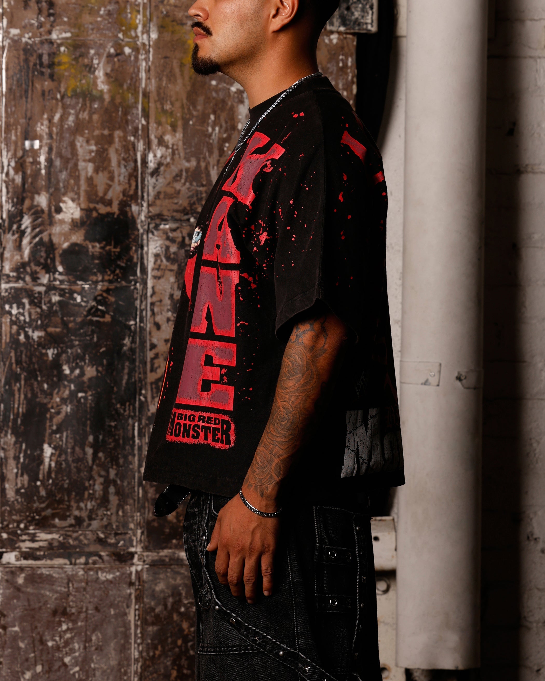 Loiter X WWE Kane Vintage T-Shirt Vintage Black