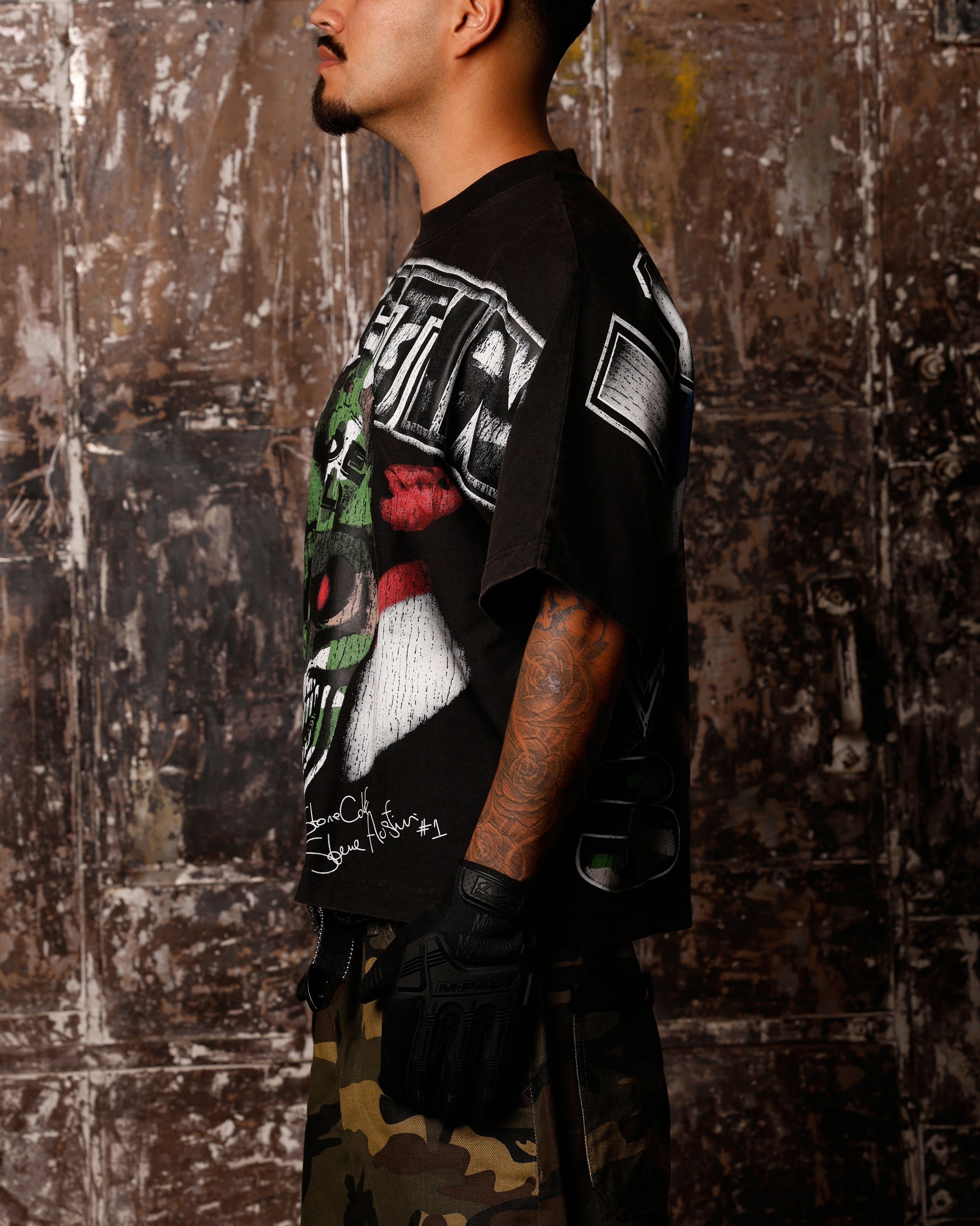 Loiter X WWE Stone Cold Vintage T-Shirt Vintage Black