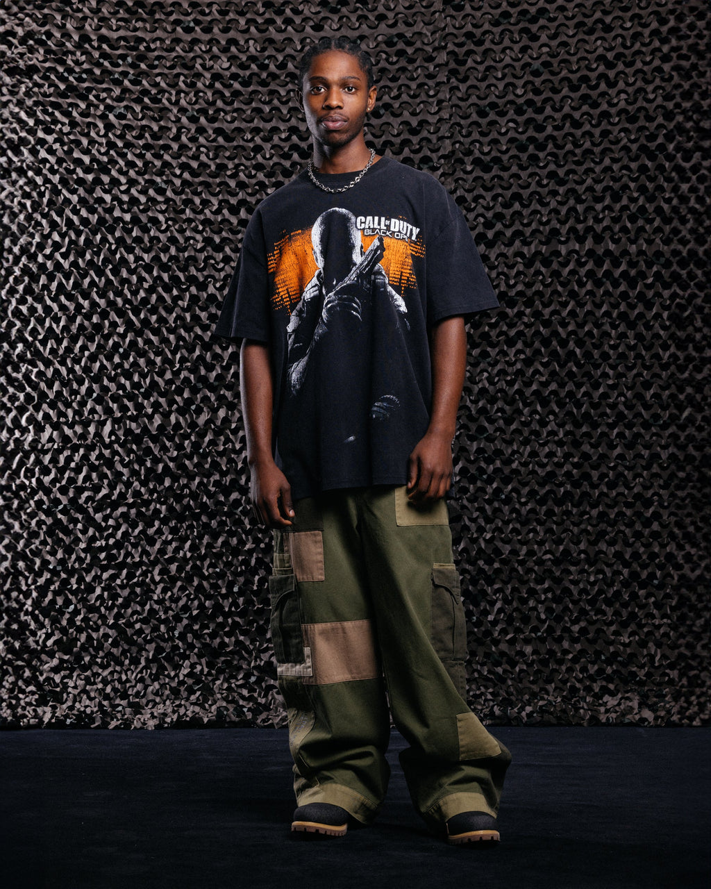 73Studio X Call Of Duty Black Ops 2 Vintage T-Shirt Black Acidwash