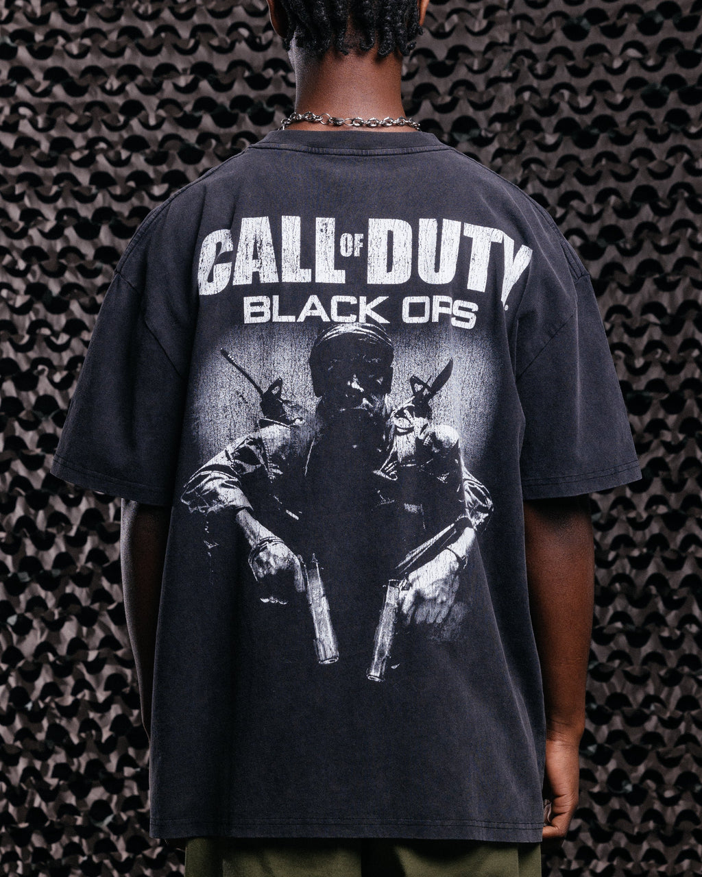73Studio X Call Of Duty Black Ops Vintage T-Shirt Black Acidwash