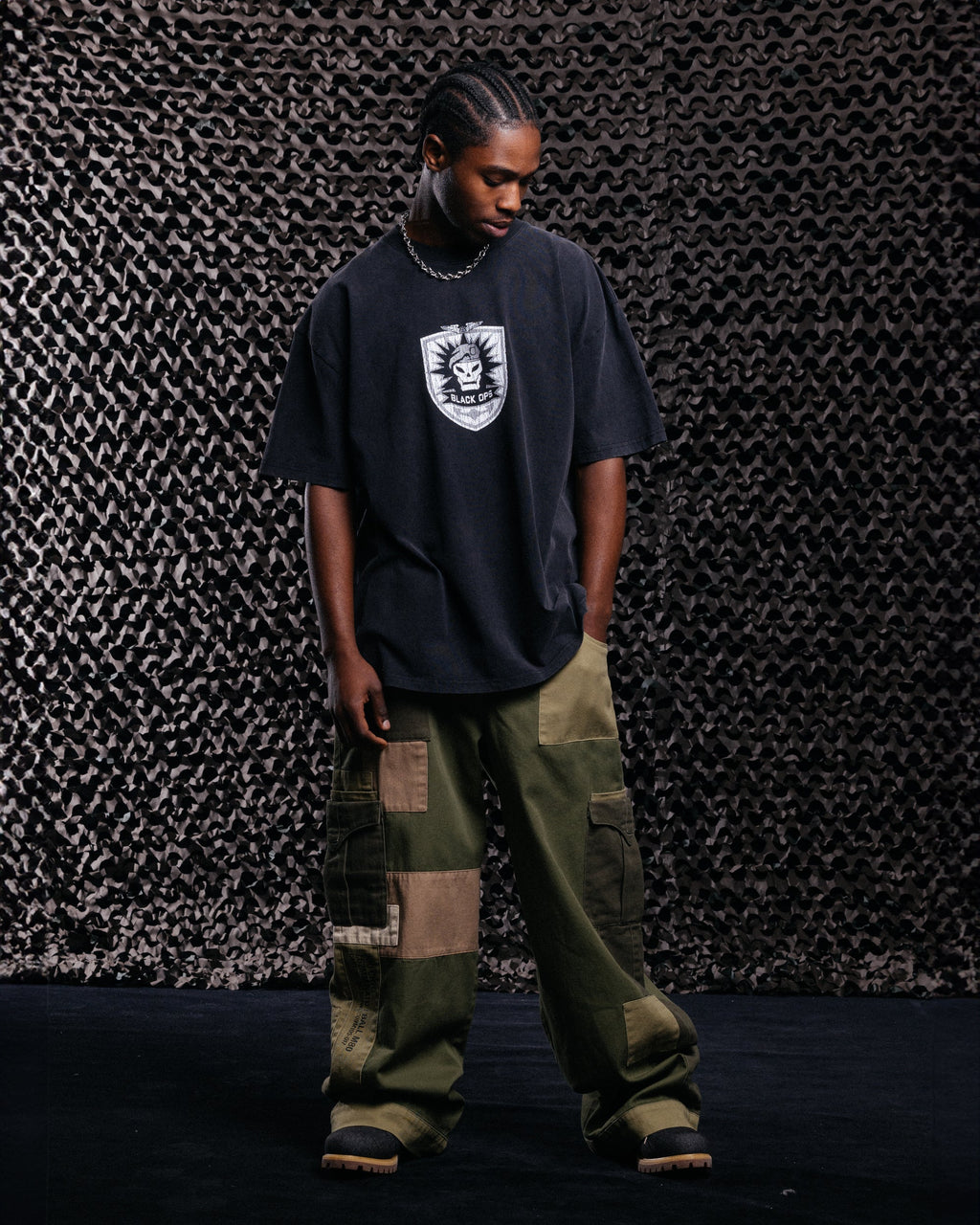 73Studio X Call Of Duty Black Ops Vintage T-Shirt Black Acidwash