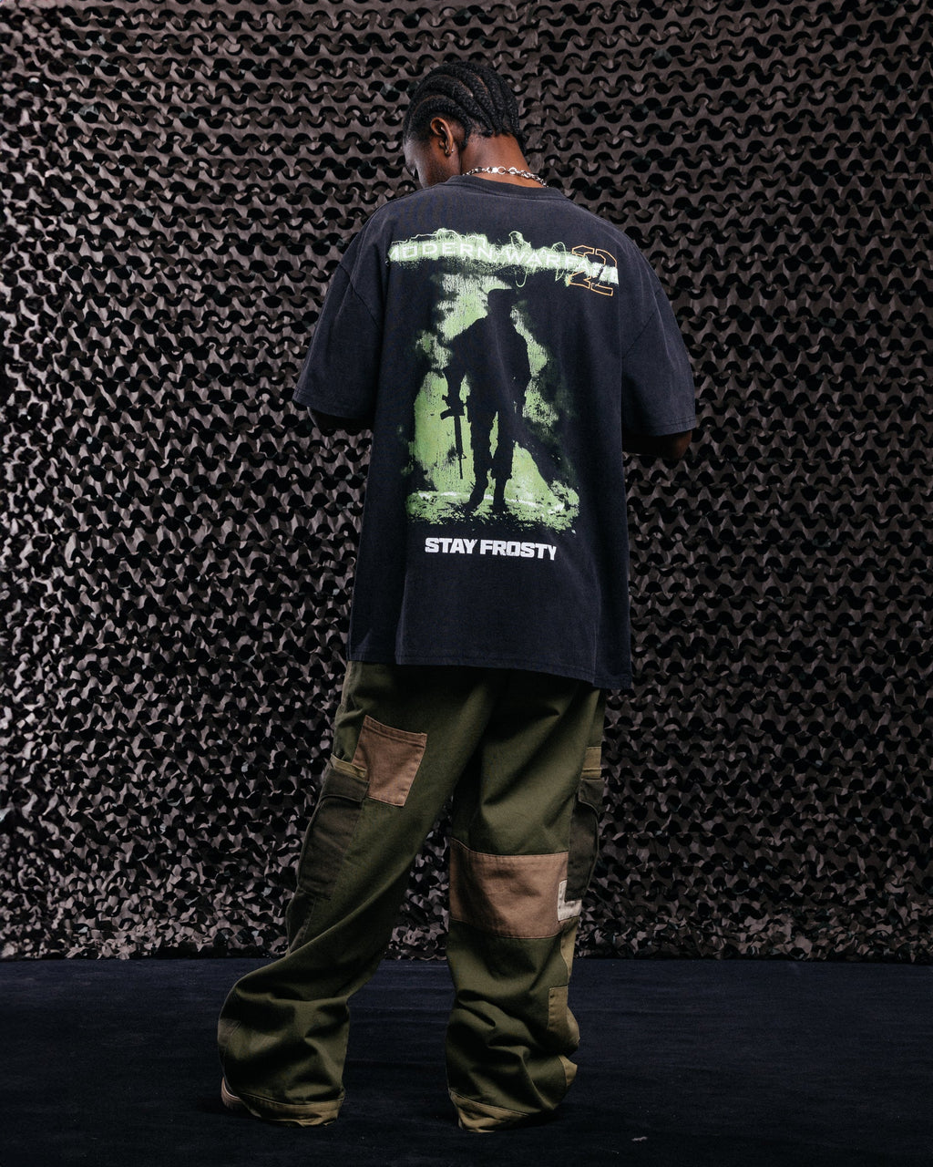 73Studio X Call Of Duty Modern Warfare 2 Vintage T-Shirt Black Acidwash