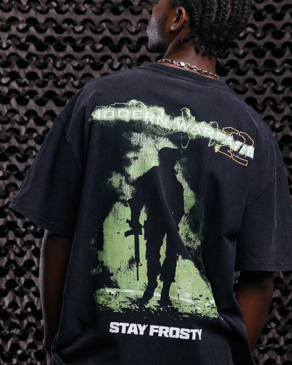 73Studio X Call Of Duty Modern Warfare 2 Vintage T-Shirt Black Acidwash