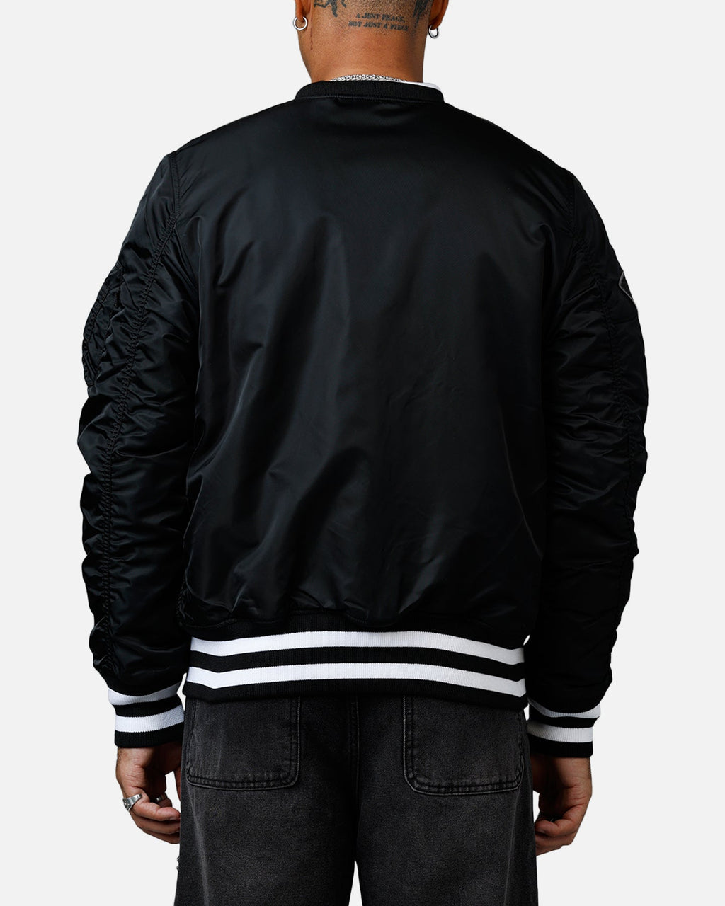 New Era X Alpha Series X NFL Las Vegas Raiders MA-1 Bomber Jacket Black