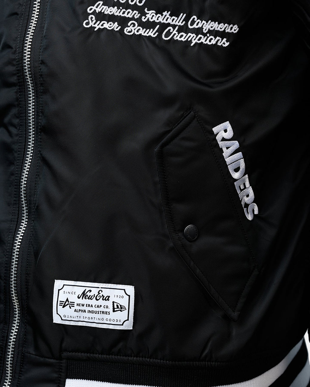 New Era X Alpha Series X NFL Las Vegas Raiders MA-1 Bomber Jacket Black