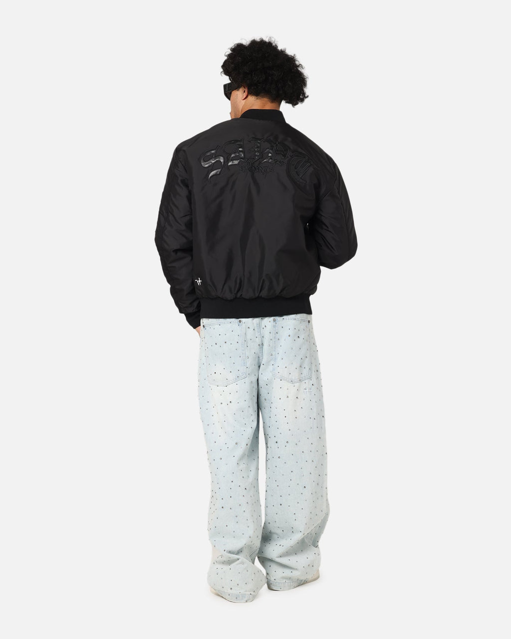Saint Morta Gothic Noir Bomber Jacket Black