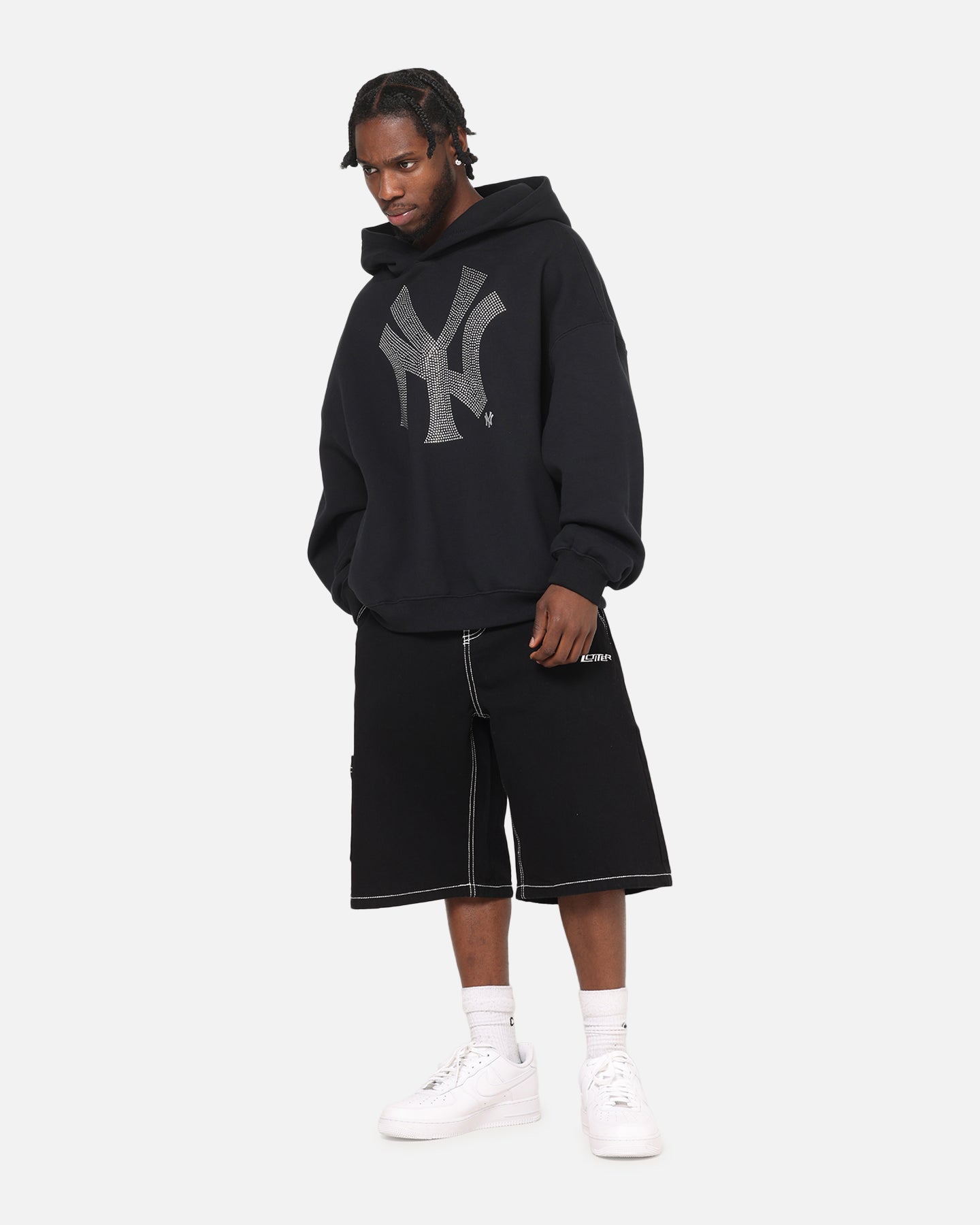 Mitchell & Ness New York Yankees Rhinestone Hoodie Faded Black