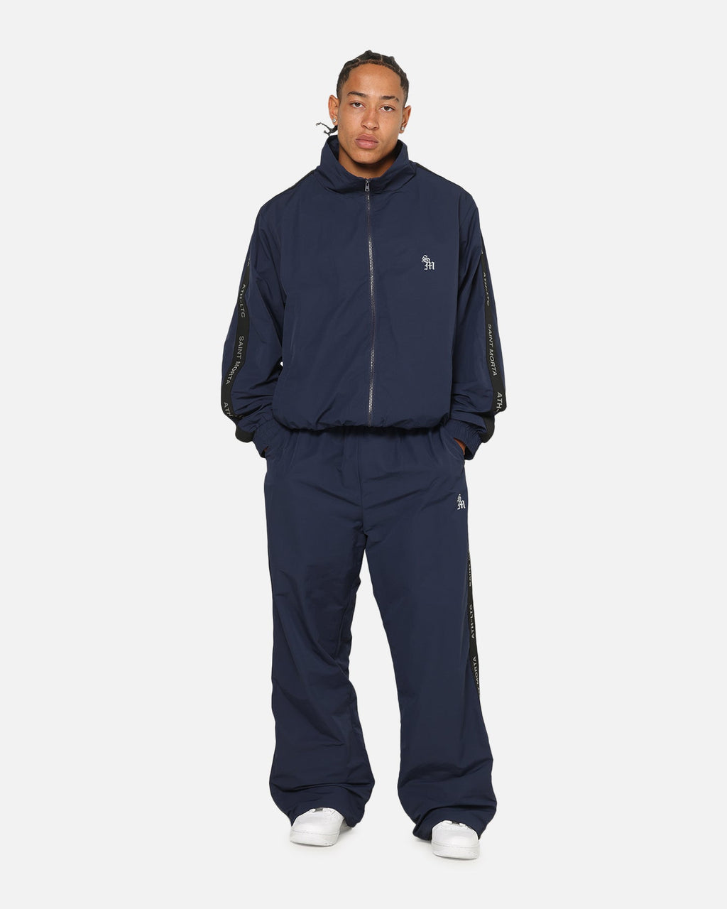 Saint Morta Athltc Zip Jacket Dark Royal/White