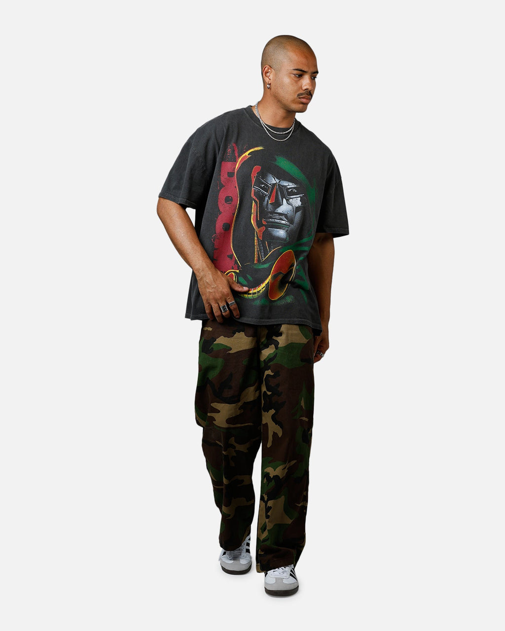 73Studio Marvel Doctor Doom Heavyweight T-Shirt Black Wash