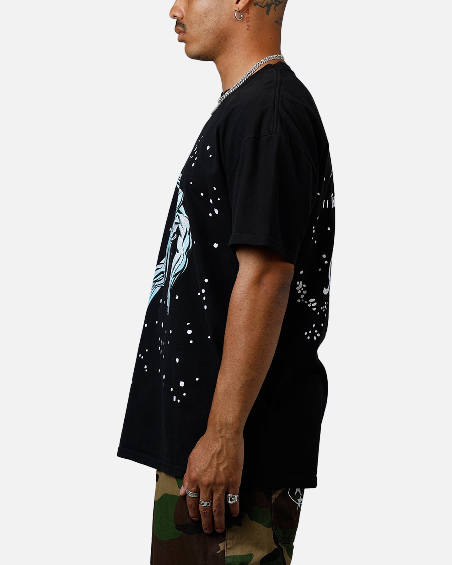 73Studio Marvel Fantastic Four Silver Surfer Vintage T-Shirt Black