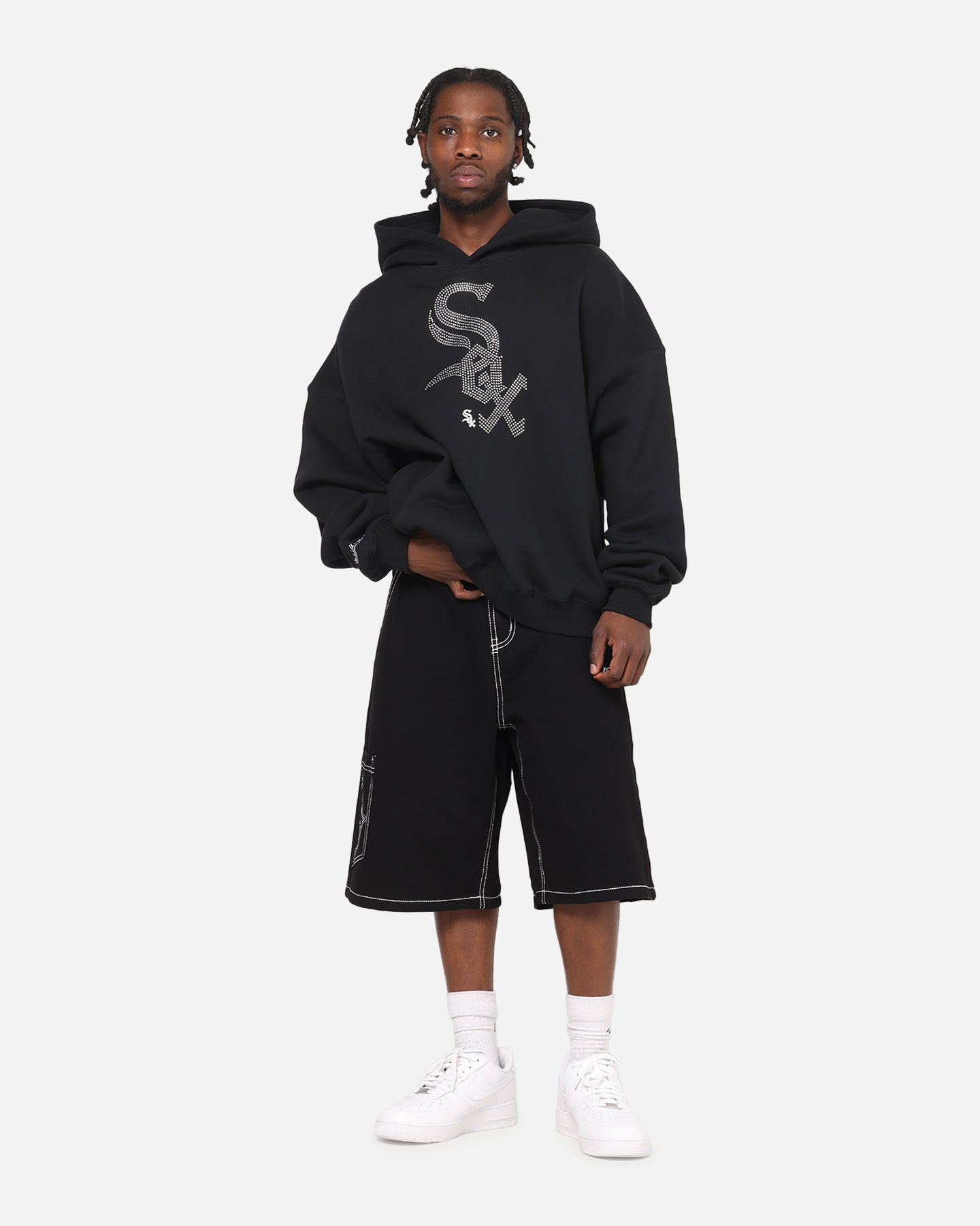 Mitchell & Ness Chicago White Sox Rhinestone Hoodie Faded Black