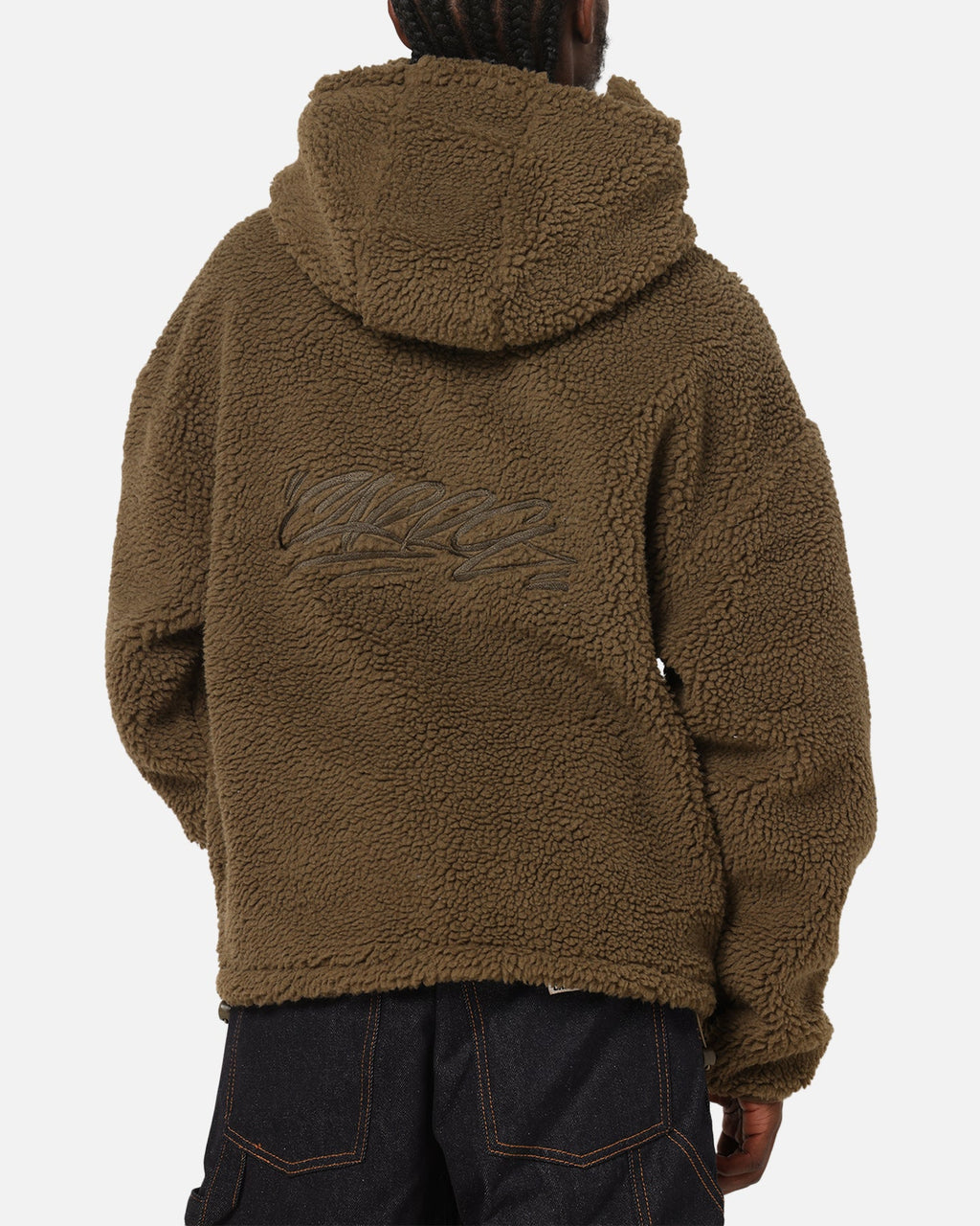 Carre Sherpa Hooded Jumper Khaki