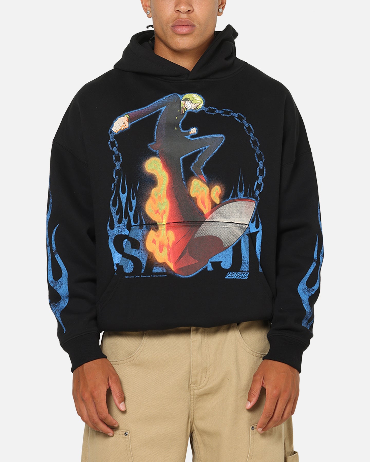 73Studio X One Piece Sanji Premium Hoodie Black
