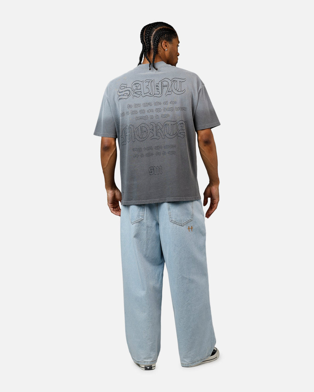 Saint Morta Holy Ghost T-Shirt Washed Charcoal