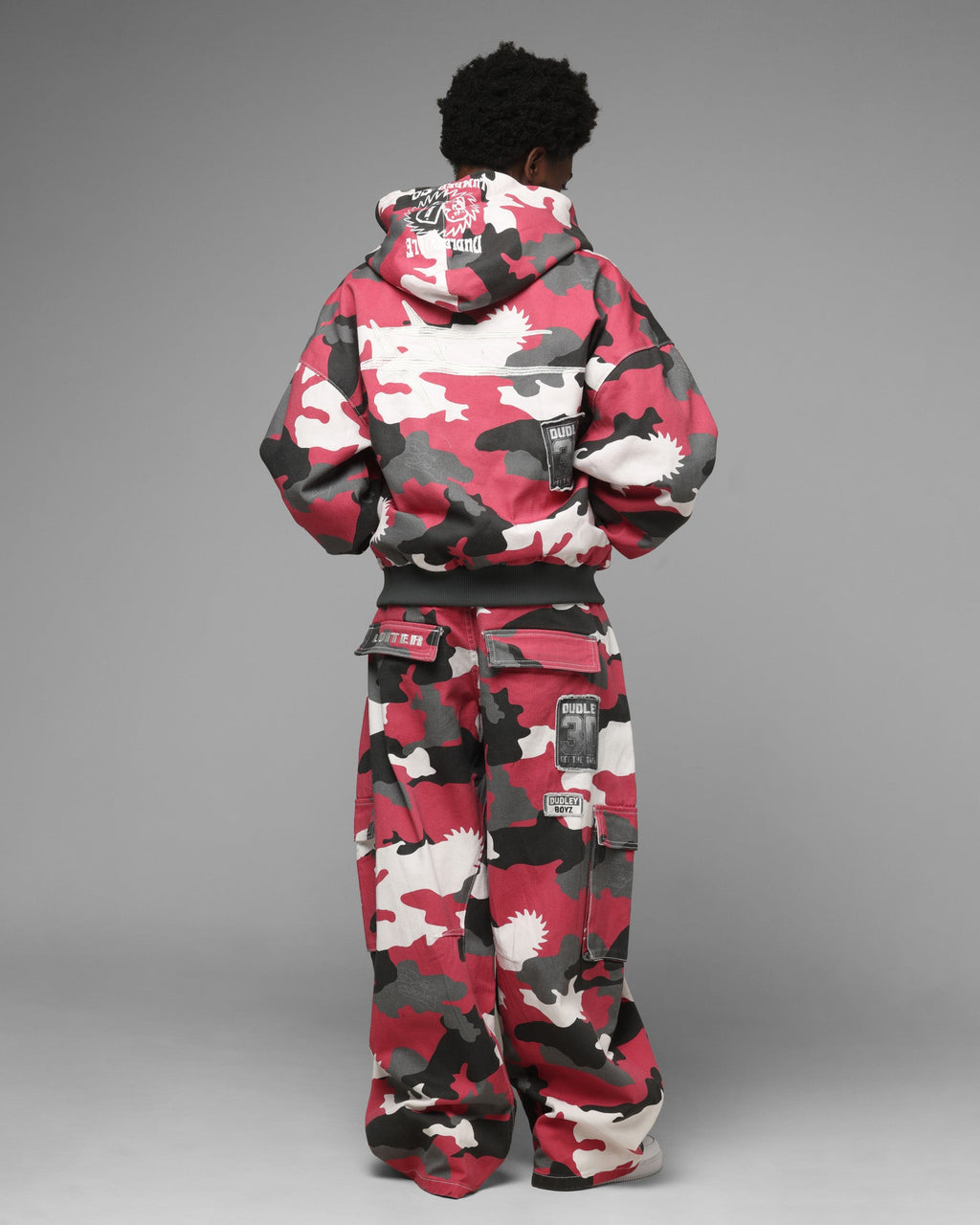Loiter X WWE Dudley Boyz Camo Zip Jacket Red Camo