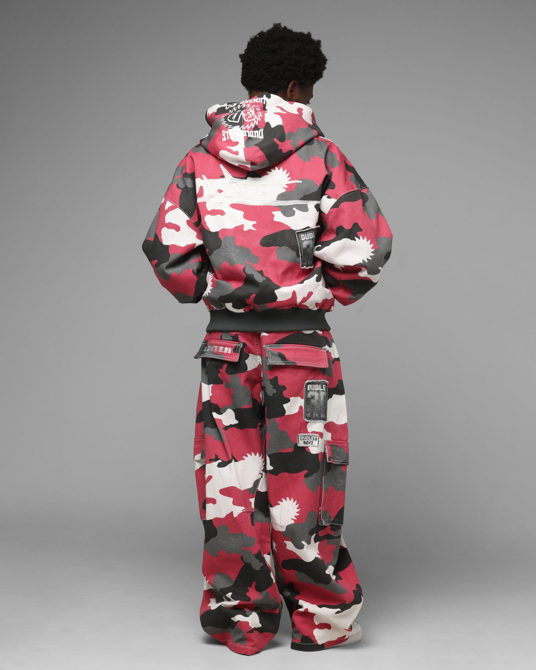 Loiter X WWE Dudley Boyz Camo Zip Jacket Red Camo
