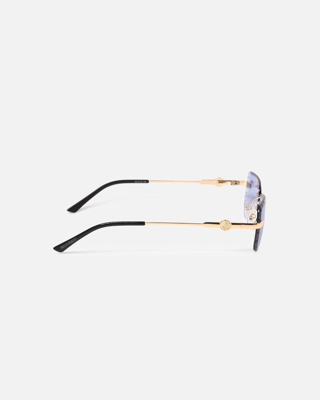 Belvoir & Co Hampton Diamond Cut Sunglasses Gold/Blue