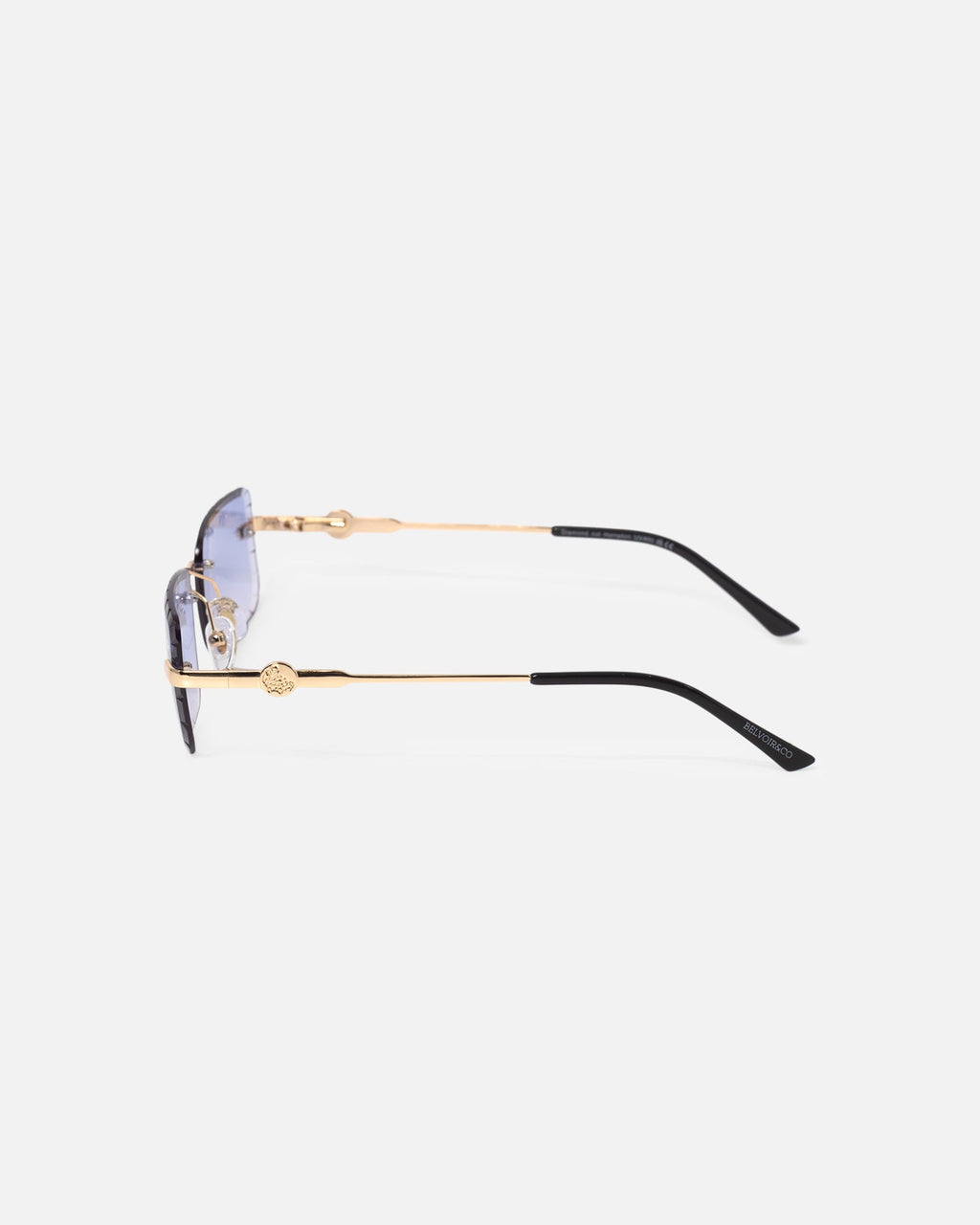 Belvoir & Co Hampton Diamond Cut Sunglasses Gold/Blue