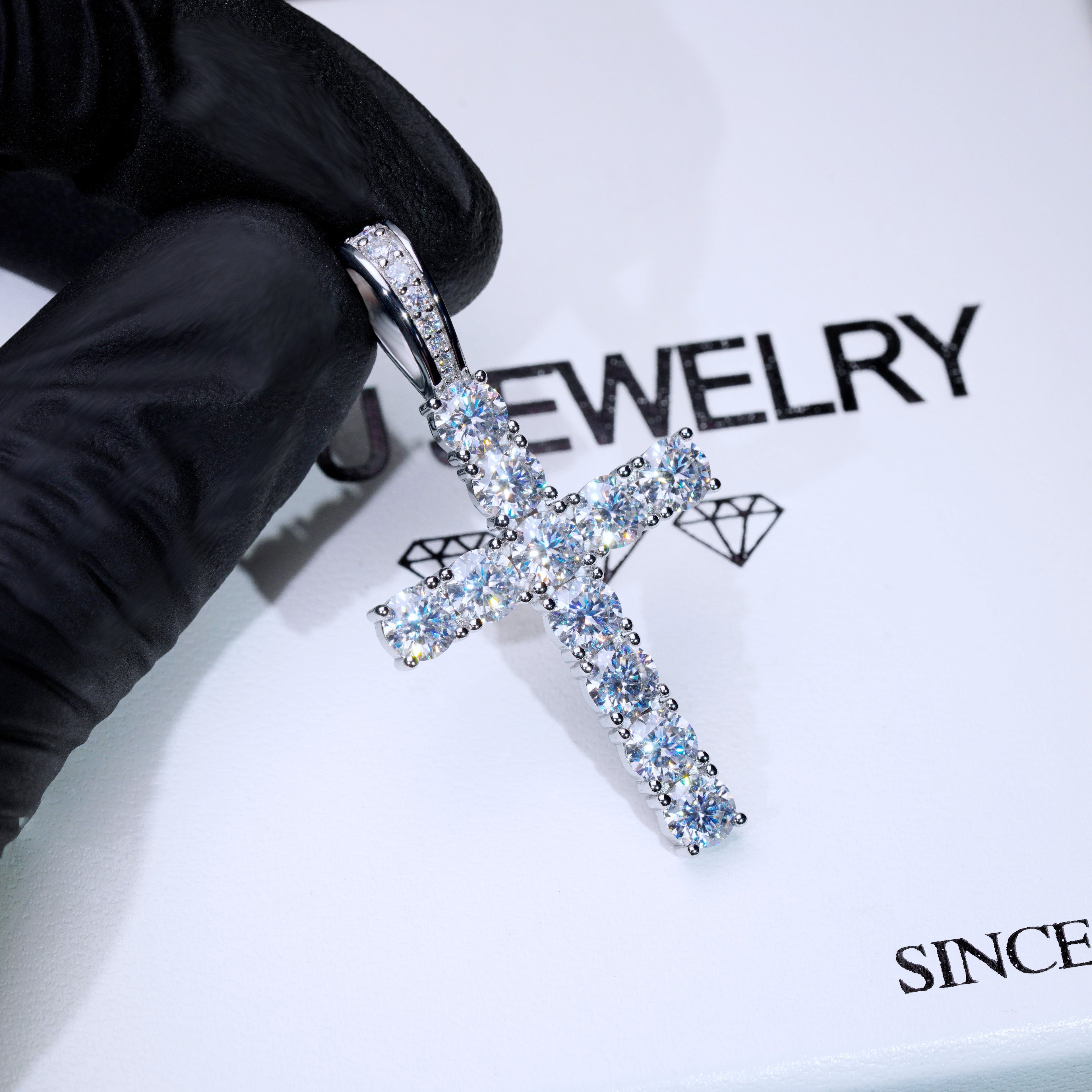 4.51 Carat VVS Moissanite Cross In White Gold