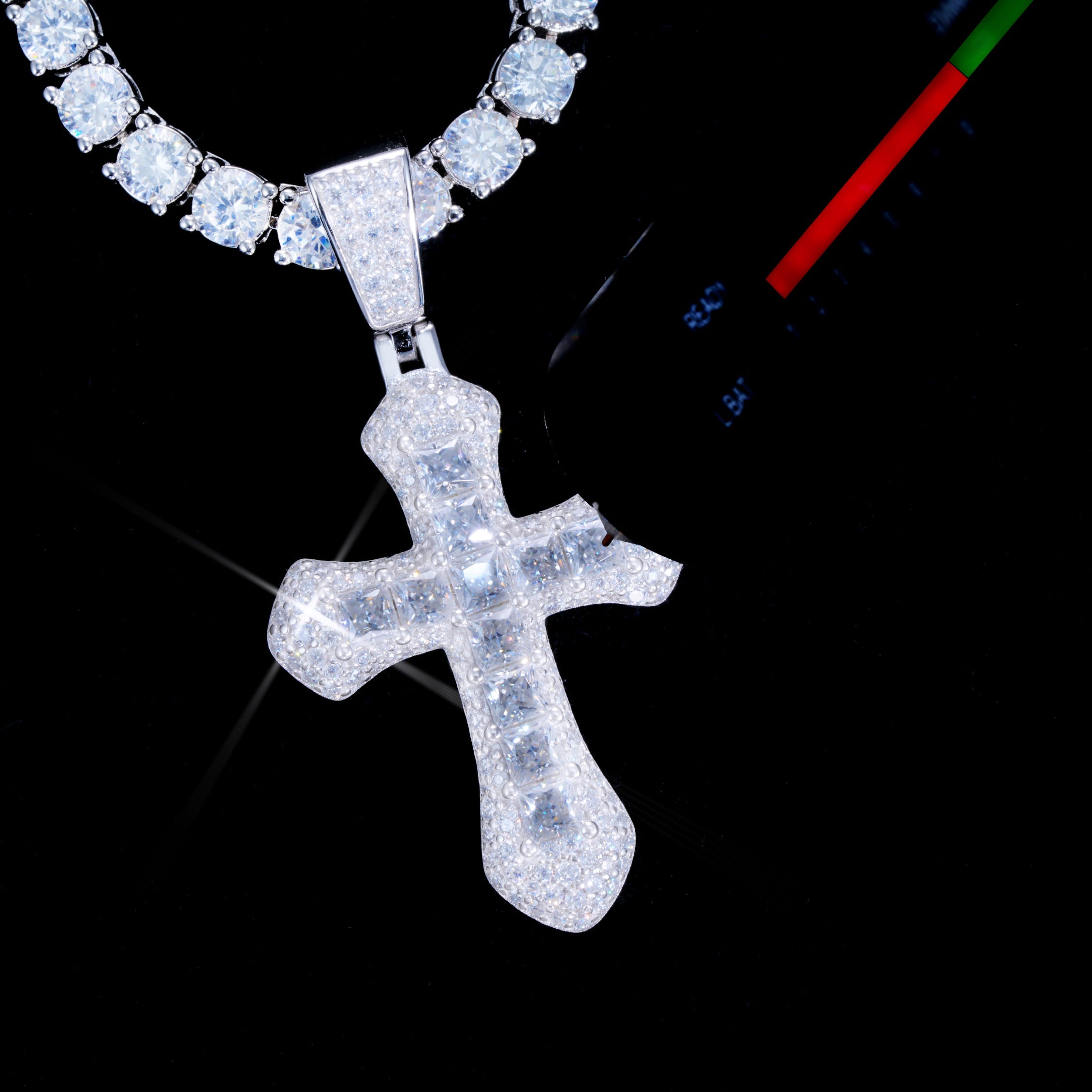 4.2 Carat VVS Moissanite Clustered Cross Necklace