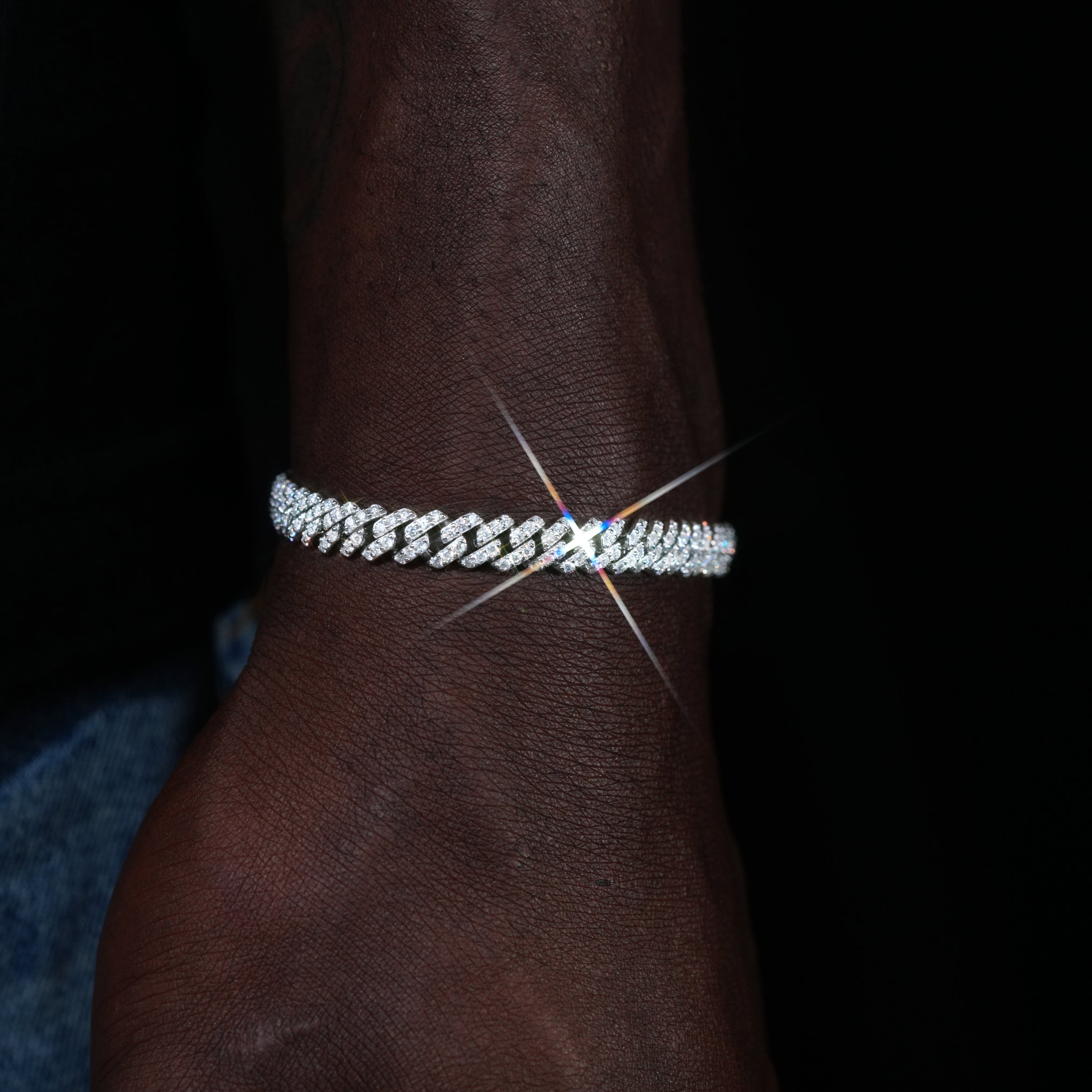 VVS Moissanite 6.5MM Prong Cuban Bracelet