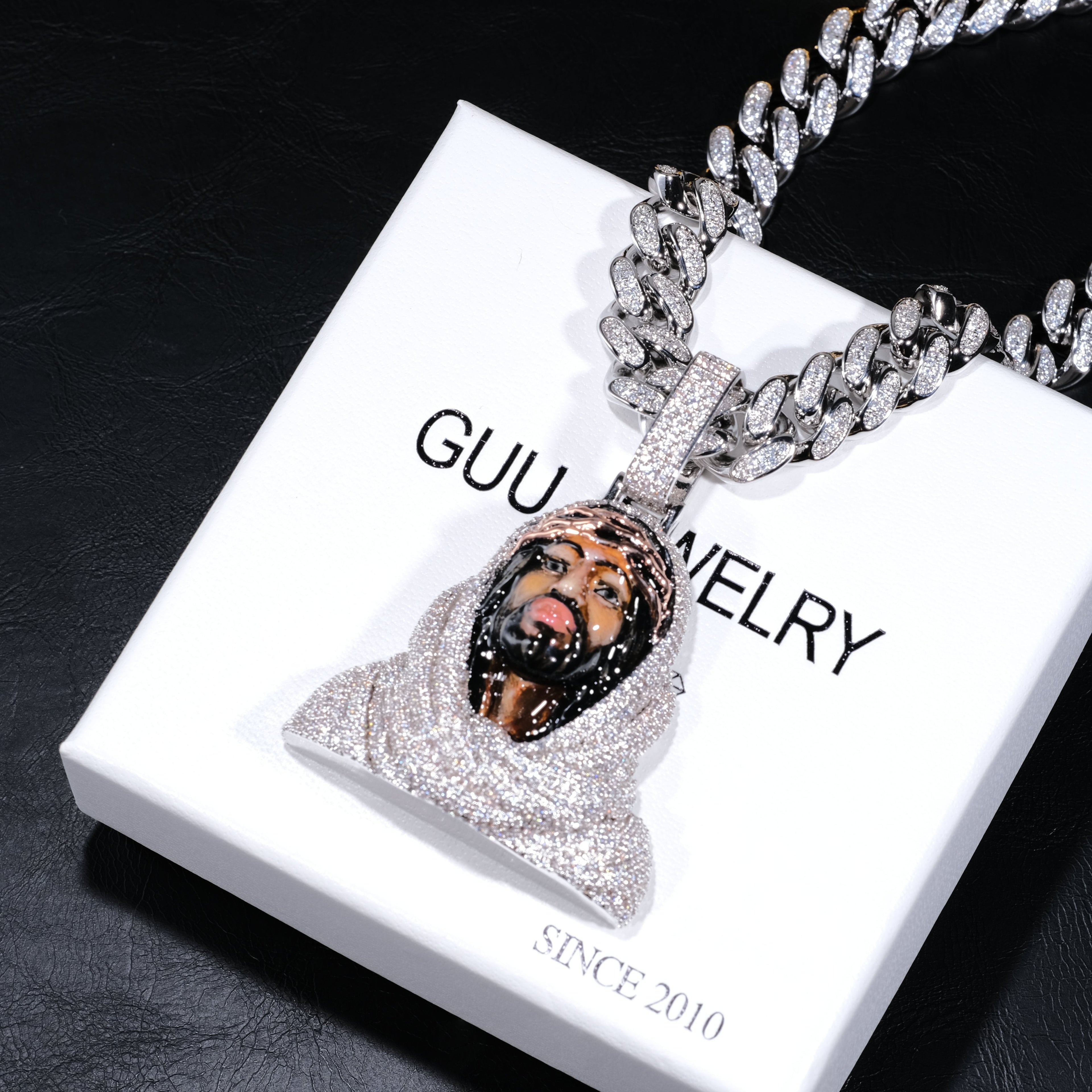 3D Enamel painting Iced Jesus Pendant