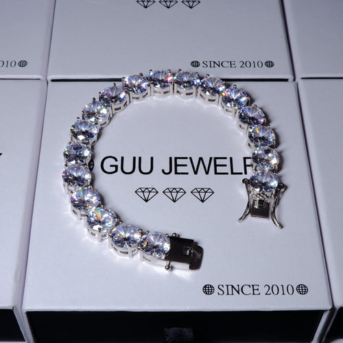 10mm Hip Hop CZ BlingBling Silver Tennis Bracelet